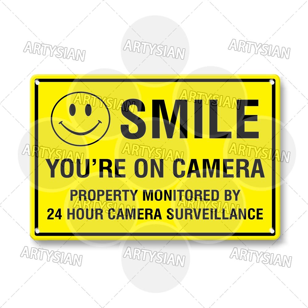CCTV Surveillance Metal Sign Shop Security Plaque Camera Monitoring Shoplifting Warning Crime Deterren Safety Alert 24-Hour