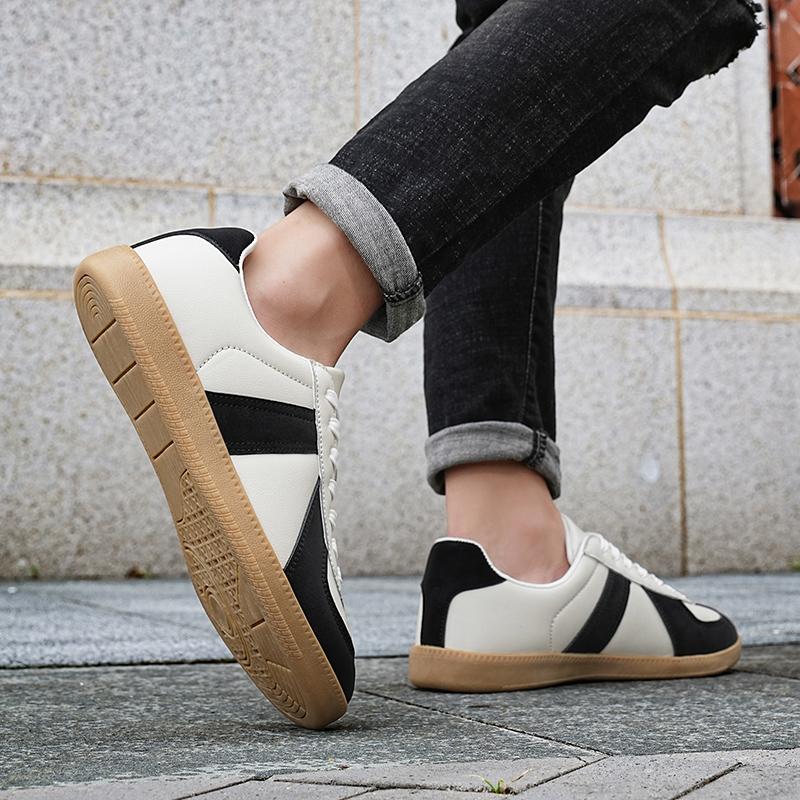 Fashion Sneakers Women Waterproof Leather Men German Training Shoes Non-slip Sneakers For Women Large Size Black Sneakers Female