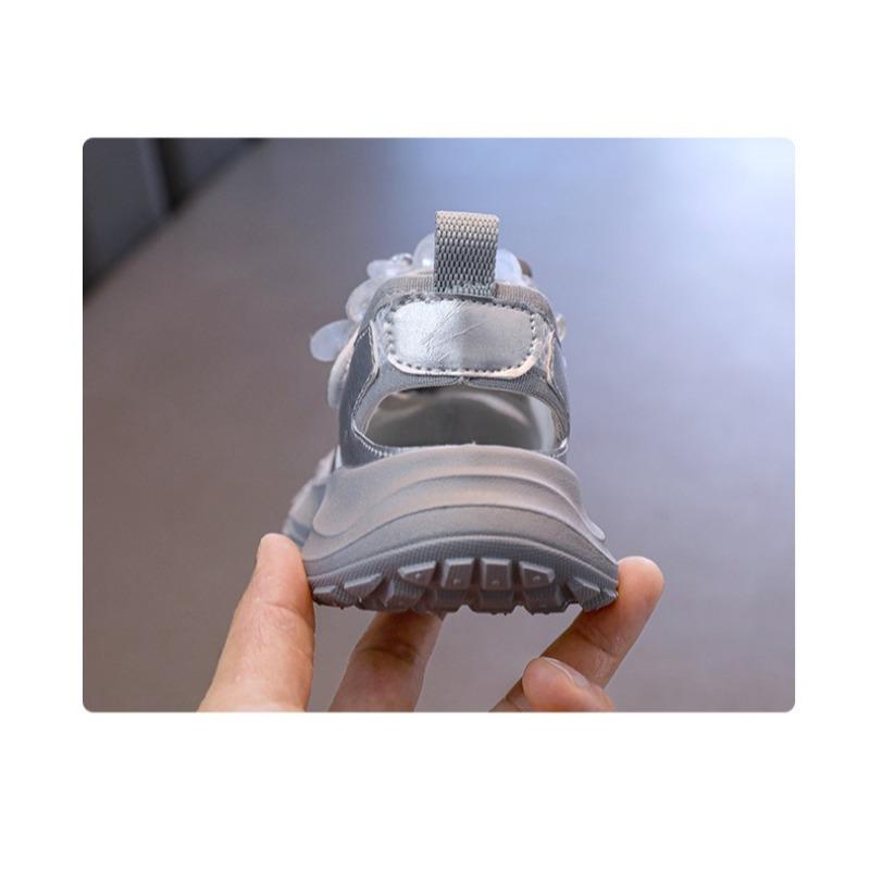 Cute Girls Shoes Mesh Closed-Toe Sport Sandals New Style Fashion Sneakers for Older Kids, Toddler Casual Shoes for Girls