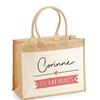 Sac De Plage - PLANETEE - Jute Avec Poche Corinne En Vacances - Coton - Multicolore - 43x33 Cm