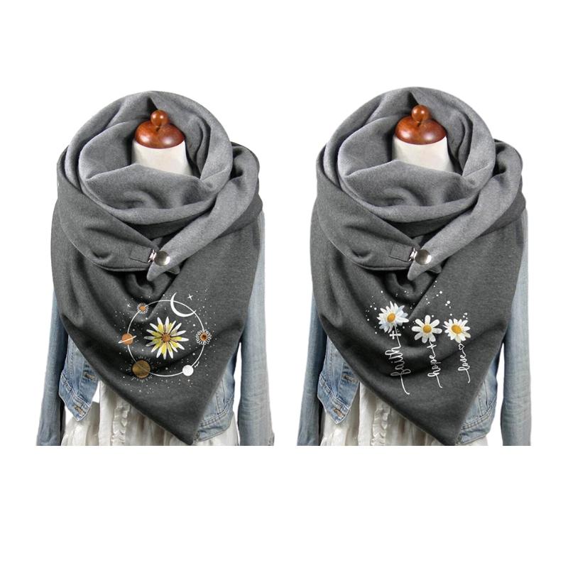 Womens Scarves Blanket Scarf for Mother Winter Travel Chunky Warm Wrap Button Soft Shawl Scarves Cold Weather Supplies