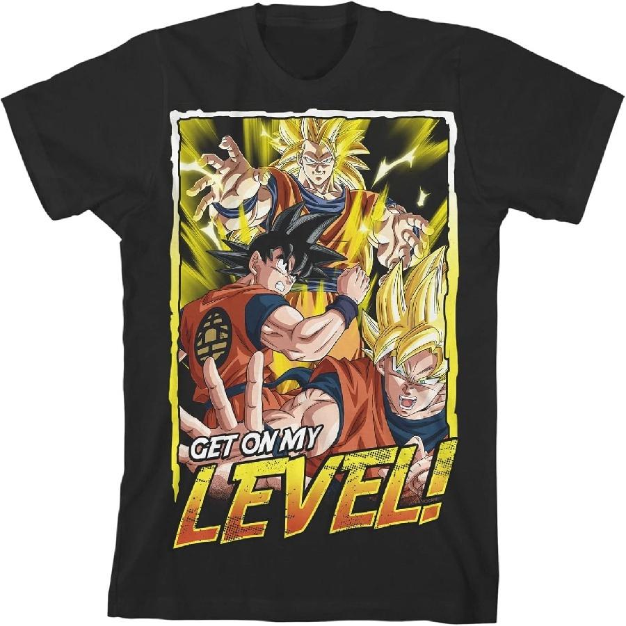 Dragon Ball Z Get On My Level Graphic Youth Boy s Black T-Shirt S