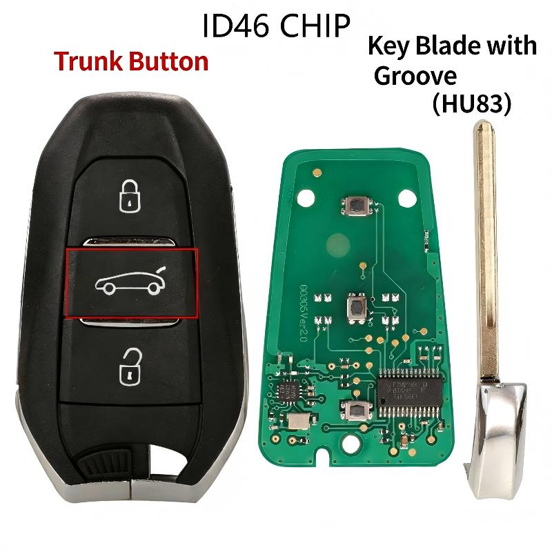 Smart Remote Car Key 433MHz ID46/4A For 208 308 508 3008 5008 DS3 DS4 DS5 C3 C4 C5 2010+ IM2A A01TAB