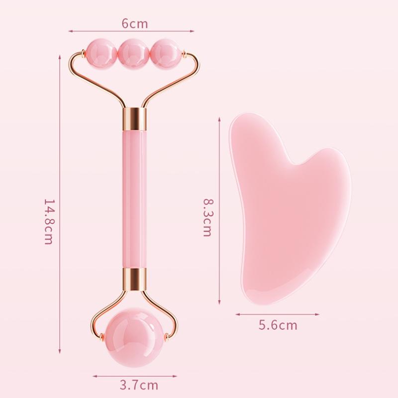 Double Head Facial Massage Roller Eyes Face Lifting Tighten Resin Guasha Board Roller Face Spa Massager Beauty Skincare Tools
