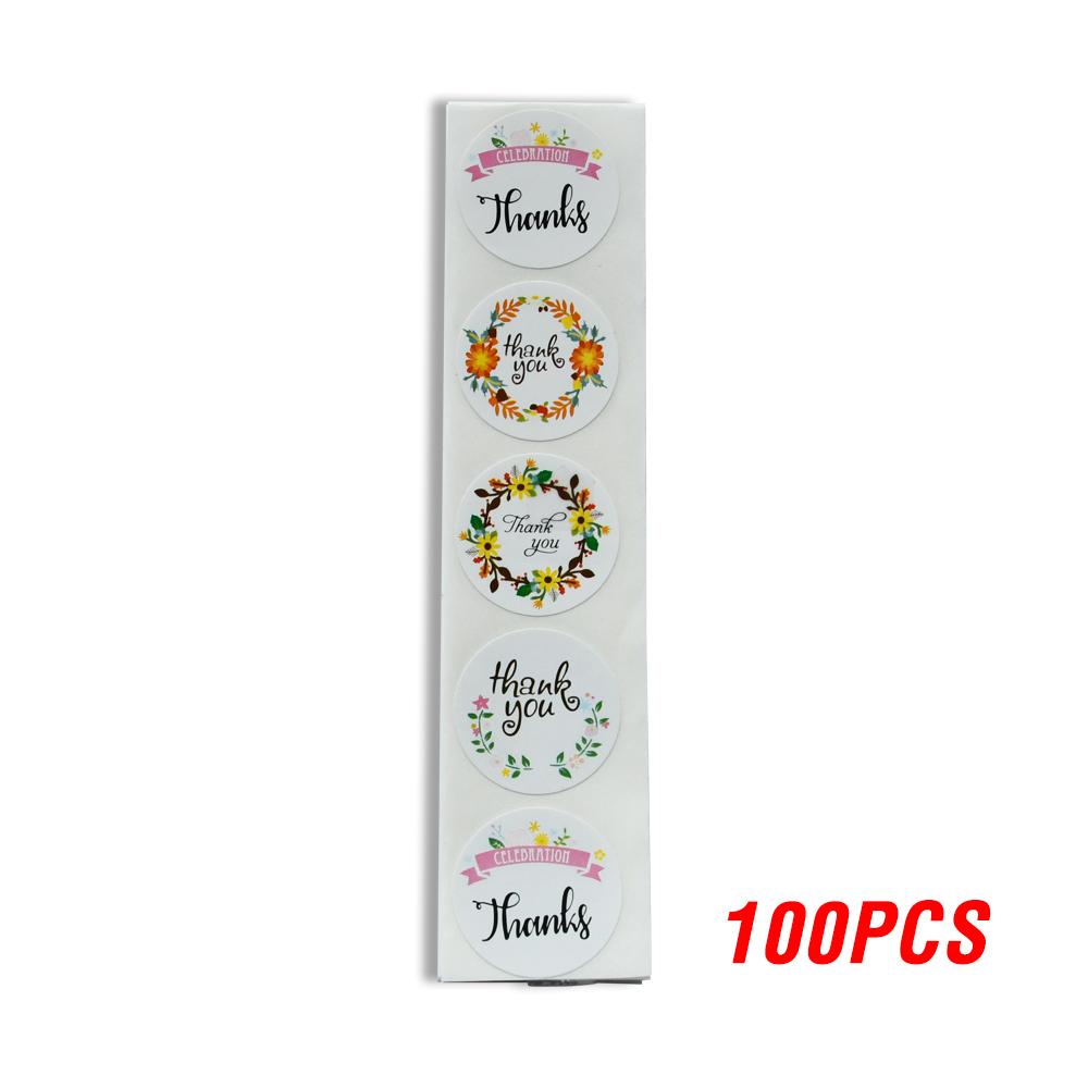 

100-500pcs 4 Types Floral Thank You Sticker For Seal Label Scrapbooking Christmas Sticker Decoration Sticker Stationery Sticke