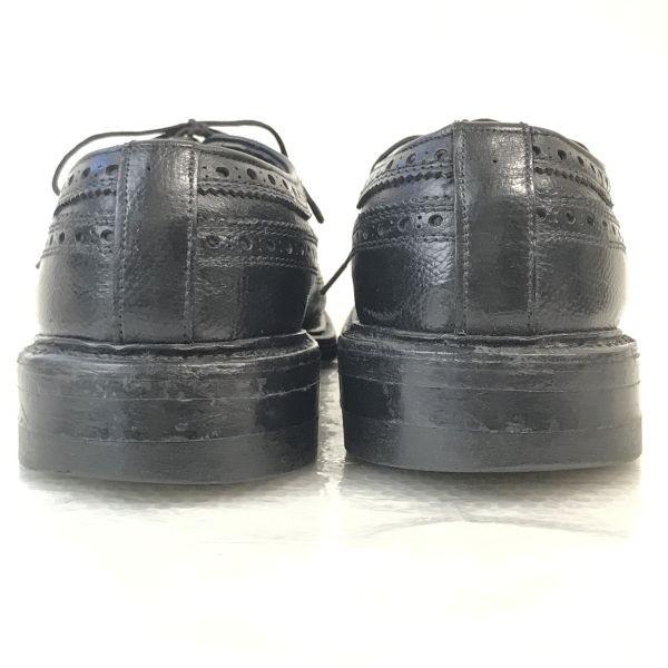 USED/60s-70s USA Bootmaster Thom McAn Pebbled Leather Long Wingtip Shoes 26.5-27cm Black