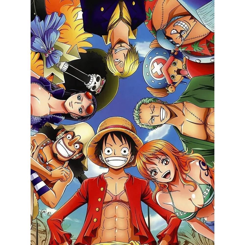 Pintura Diamante 5D DIY Anime One Piece Luffy Padrão de Arte Kit Impresso Quebra-cabeça Mosaico em Tela Ponto Cruz Bordado Decoração de Casa Presente para Criança
