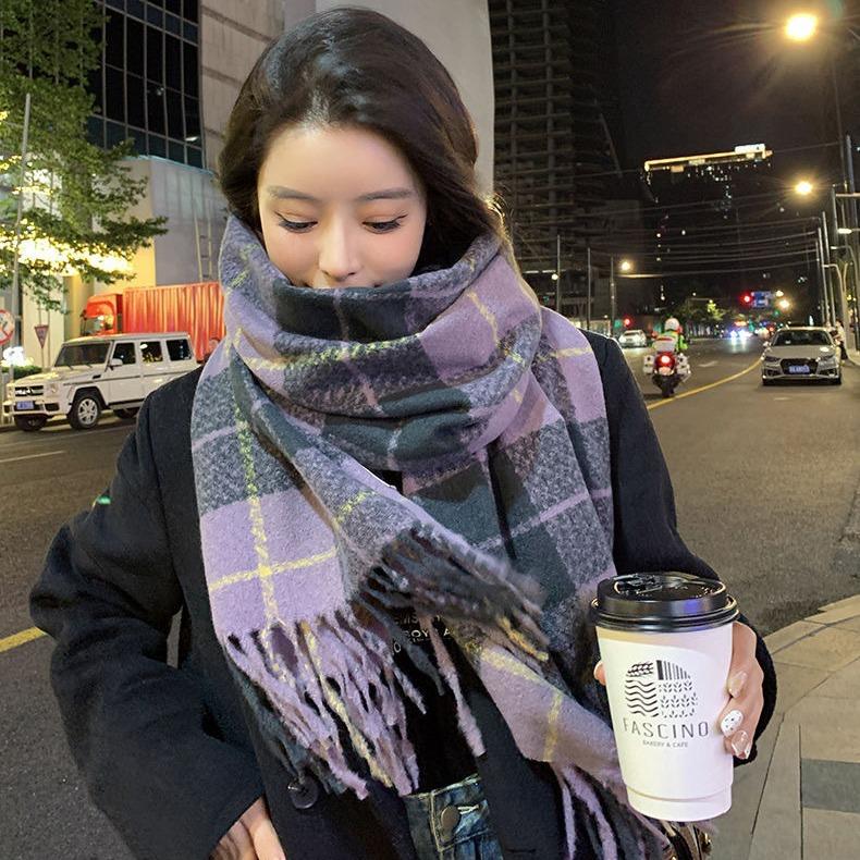 New Christmas Festive Atmosphere New Year's Women's Korean Version Versatile British Warm Couple Scarf Shawl Student Scarf