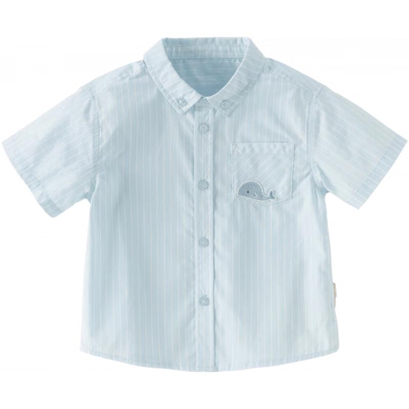 DAVE & BELLA Boys' Striped Short Sleeve Cotton Shirt