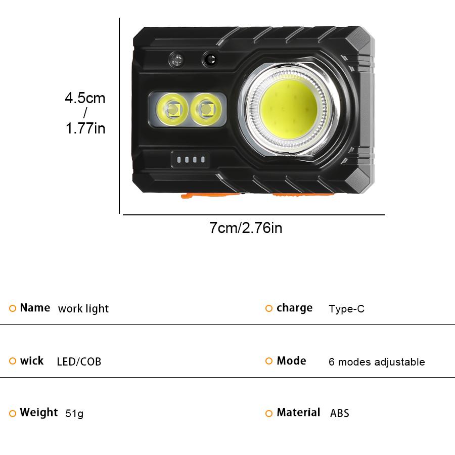 LED Intelligent Sensor Flashlight Warning Light USB Rechargeable Portable Hand Lamp Outdoor Lighting Camping Fishing Torch