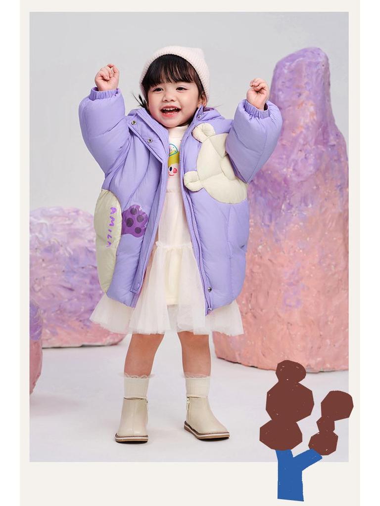 2025 Winter Mid-Length Down Jacket for Girls - Triple-Proof, 90% White Duck Down
