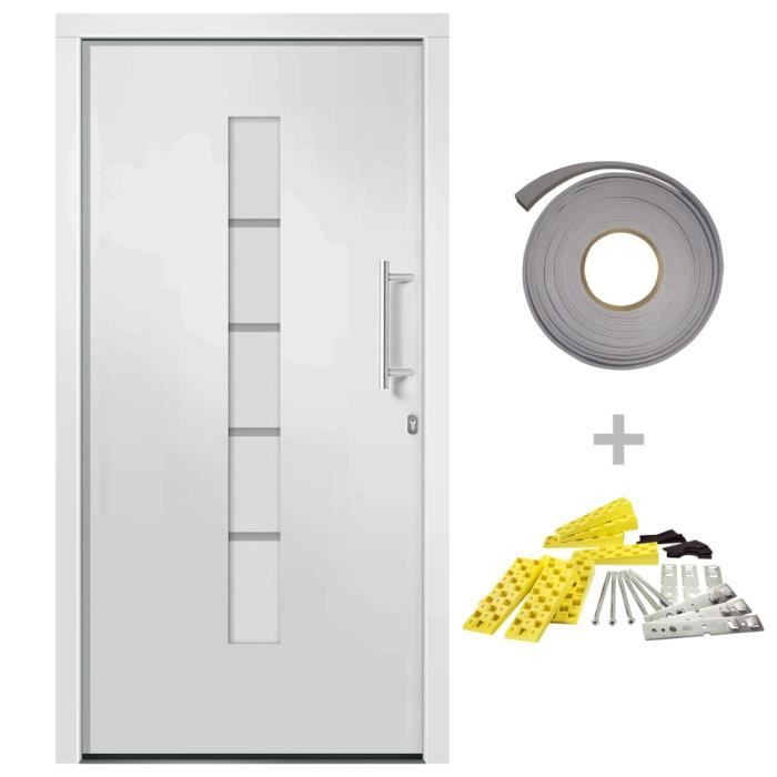 VidaXL Porte d'entrée Aluminium et PVC Blanc 100x210 cm