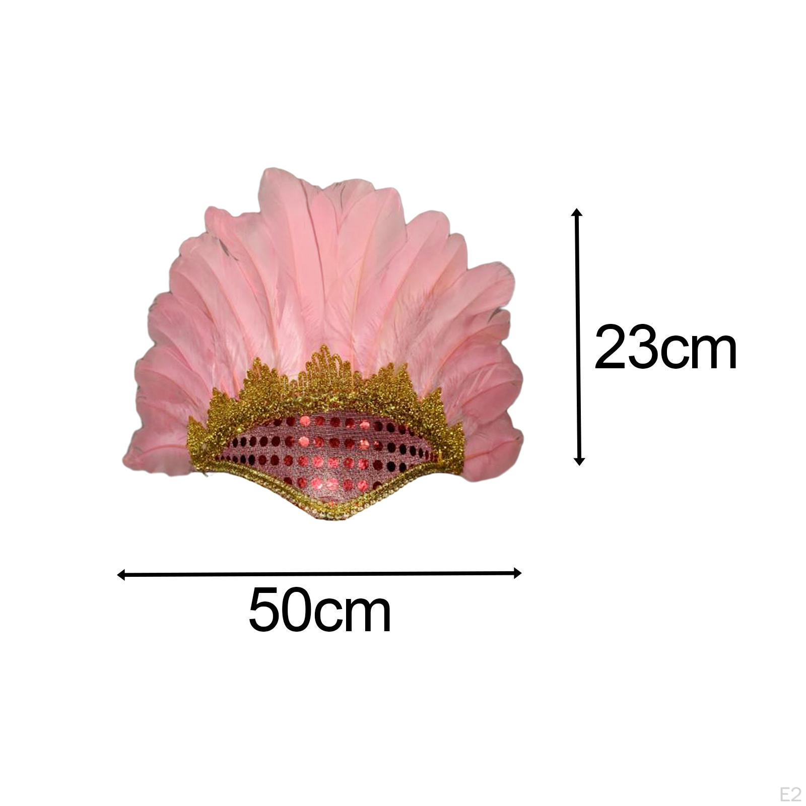 Головной убор с перьями для костюмированных вечеринок и фестивалей фиолетовый — фото 3
