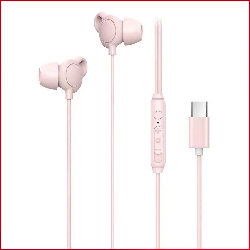 Type-C Noise-Cancelling In-Ear Sleep Headphones with Mic, 3.5MM Silicone Soundproof Design for Side Sleepers