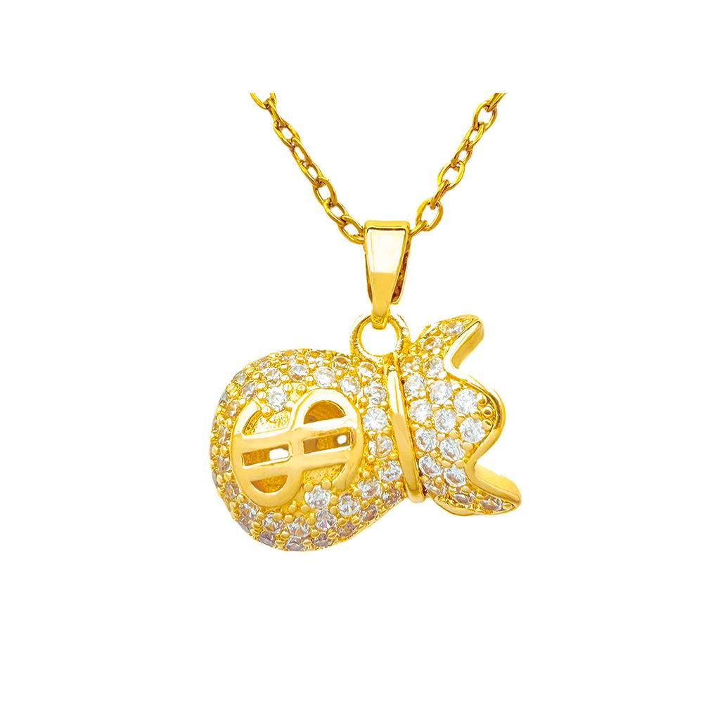 Necklace Traditional-style Money Bag Lucky Bag Necklace for Women Light Luxury Style High-end Feeling Collar Chain Accessory