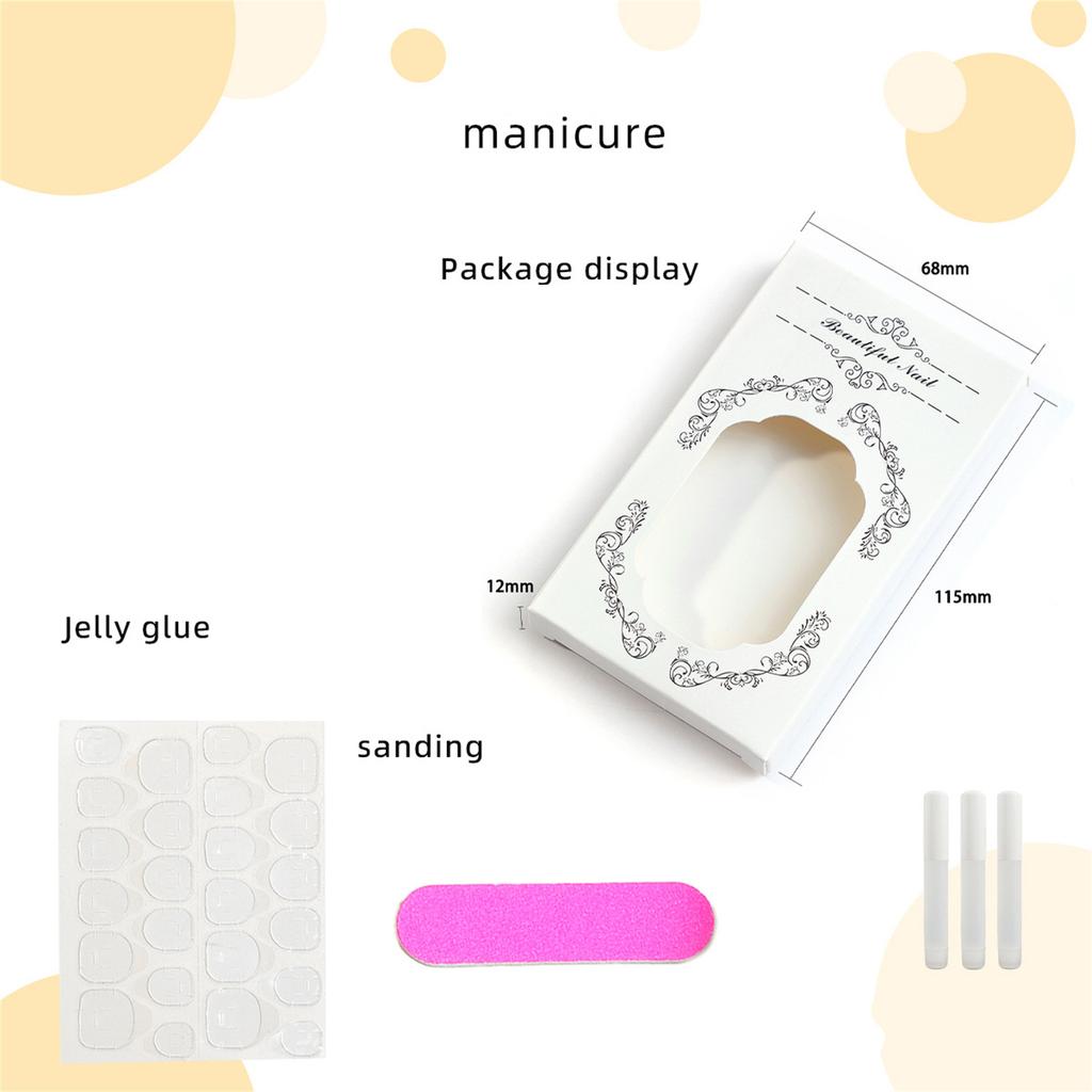 24pcs Christmas Press on Nail Square False Nail Long Acrylic Nail French Tip Winter Artificial Nail for Hliday Parties
