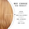 MISSQUEEN Women Long Layered Light Brown Ombre Wig with Bangs Synthetic Fiber Natural Straight Daily Wear Cosplay Wig