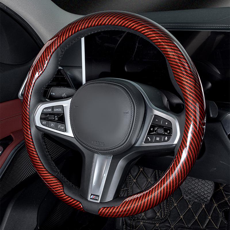 Steering Size 36-38cm Universal Non-slip D-shaped Round Breathable Car Steering Wheel Cover Protector Suitable Auto Accessories