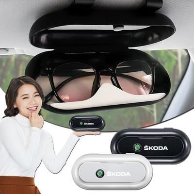 1 Stück Auto Sonnenblende Brillen Aufbewahrungsbox Halter Organizer Zubehör Für Octavia Superb Rapid Kodiaq Karoq Fabia Kamiq Roomster Citigo
