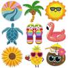 Cartoon Vacation Theme Iron On Patches Embroidery Repair Applique For Personalizing Caps And Shoe Bags All Age Use 9Pieces