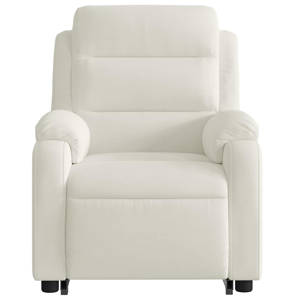 Recliner Chair with Lift Assist Cream Velvet