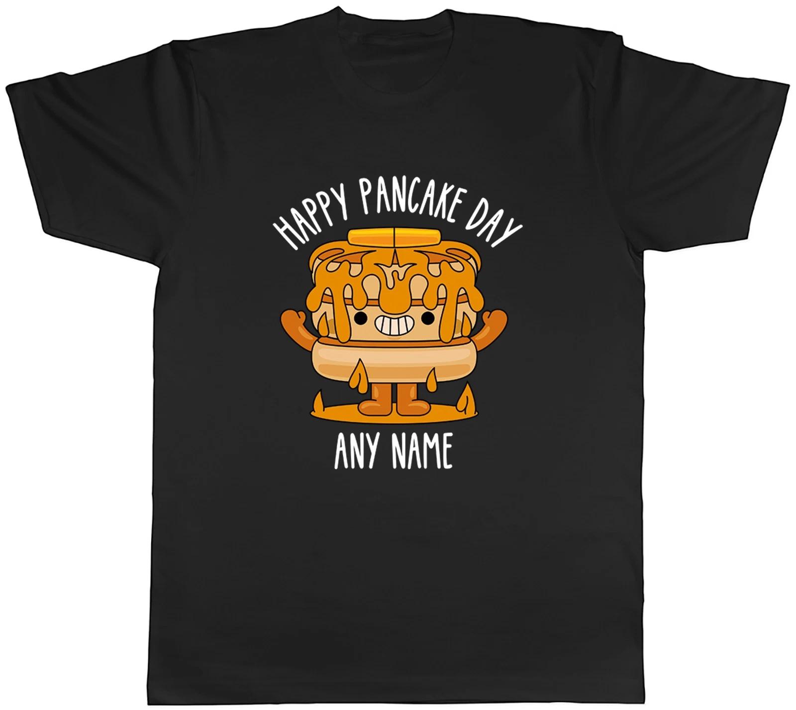 Personalised Any Name Happy Pancake Day Mens T-Shirt Tee Gift Top XL