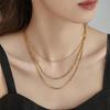 Trendy Three Layer Gold Necklace Fashion Layered Neck Chain Accessory for Women Everyday Wear Neckchain Accessories