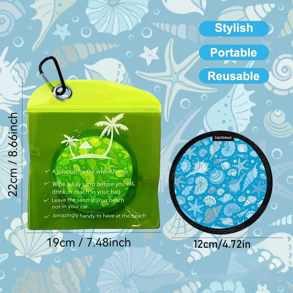 Sand Removal Bag Portable Waterproof Sand Remover Brush Soft Reusable Surf Feet Removal Accessories Beach Powder Cleaner Pouch
