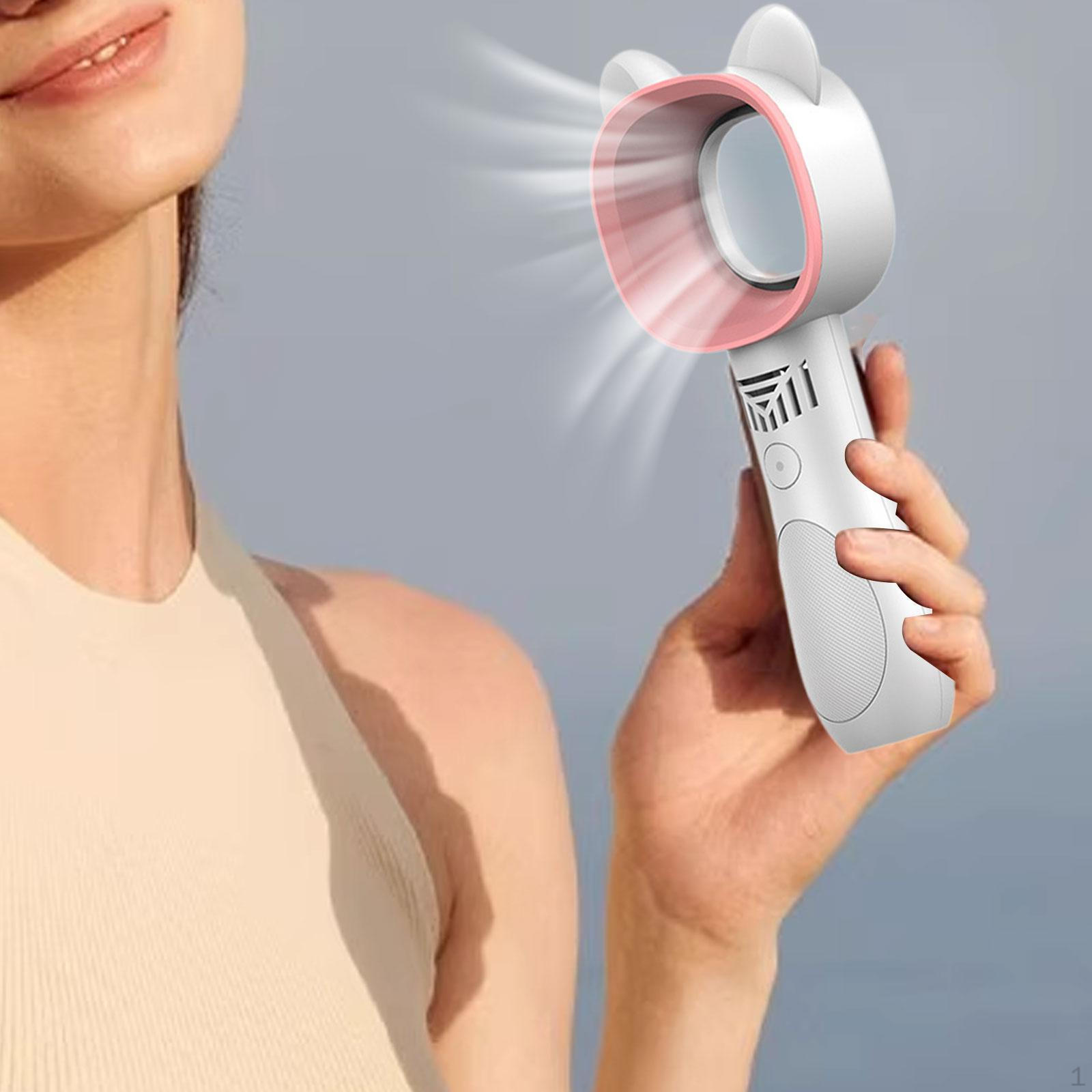 

Portable Bladeless Fan, Powerful Personal Fan for Hiking, Working, Outdoor Picnic, Camping. белый