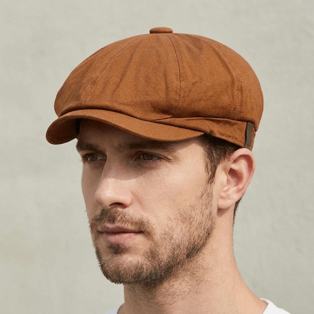 Lightweight Newsboy Cap Solid Color Octagonal Hat British Style Men Painter Hat Women