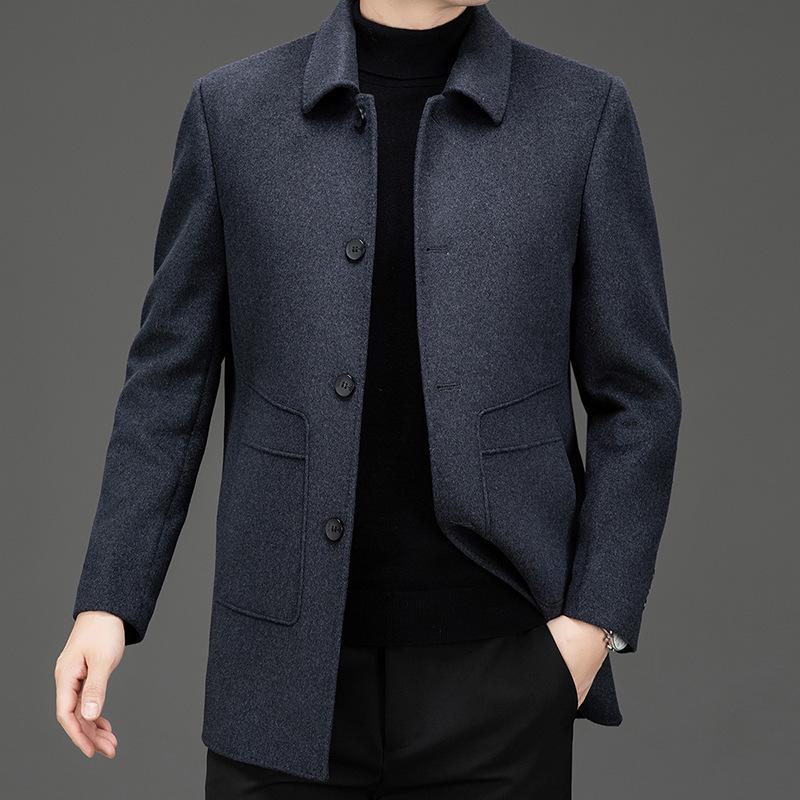 

Brand Premium Men s Double-Faced Wool Coat - Warm Winter Business Casual Dad s Versatile Coat M сірий колір