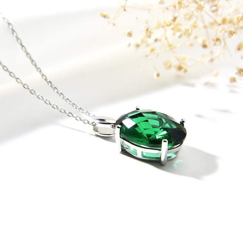 Ensemble de bijoux en argent S925 incrusté de pierres précieuses, tempérament Simple pour dames, boucles d'oreilles en cristal de couleur, bague, collier, bijoux