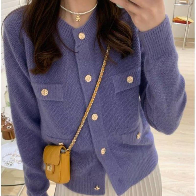 YYFS Women's Fashion Casual Fall Winter Solid Color Print Long Sleeve O-Neck Sweaters