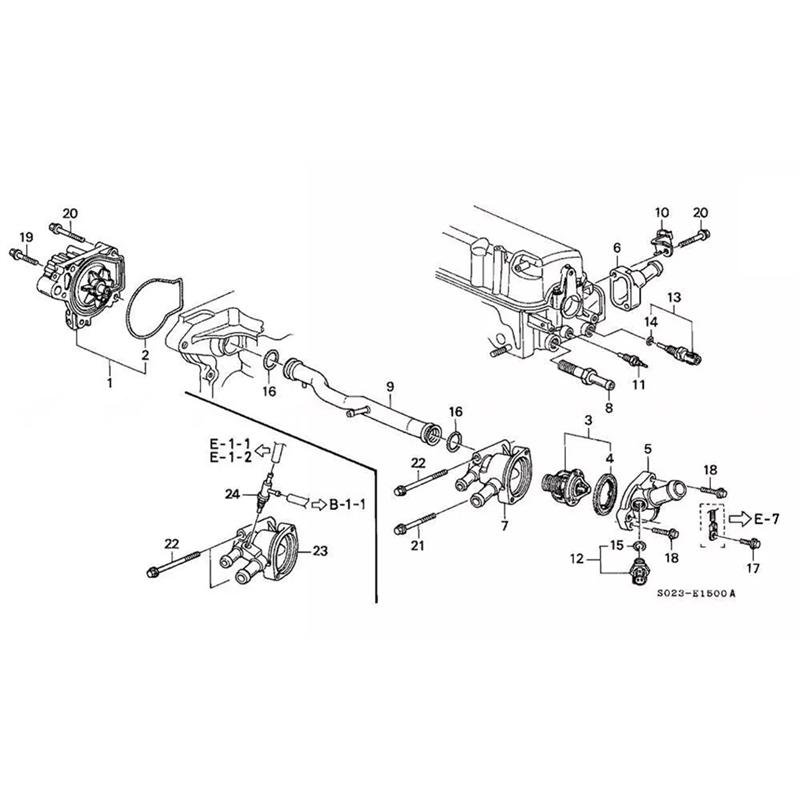 Car Coolant Thermostat Housing For Honda Civic 1.6L 1996-2000 19311-P2A-000 19320-P2A-000-A87Q