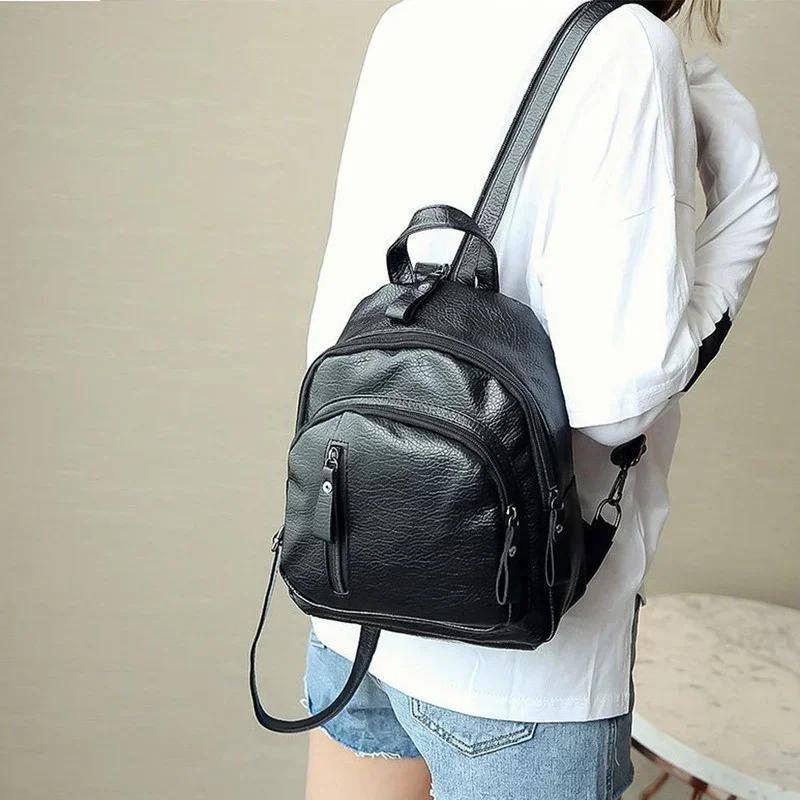 Solid Color Backpack Small Size New Casual Women's Bag Simple And Fashionable Gift For Women Travel Backpacks School Bags
