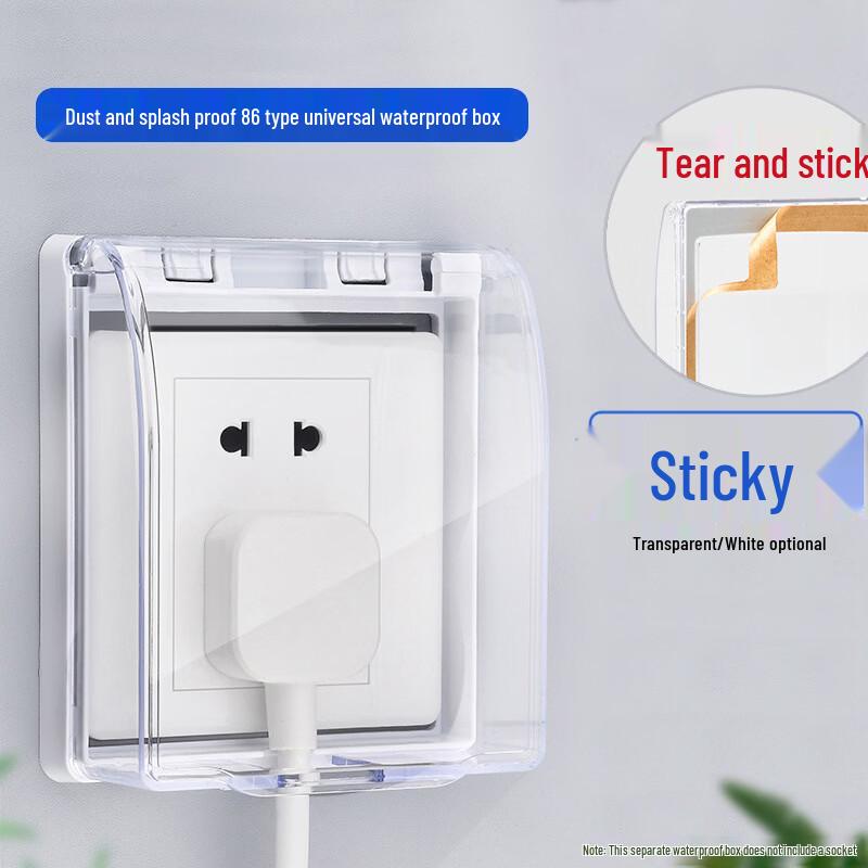 

Transparent 86-Type Bathroom Switch Socket Waterproof Cover