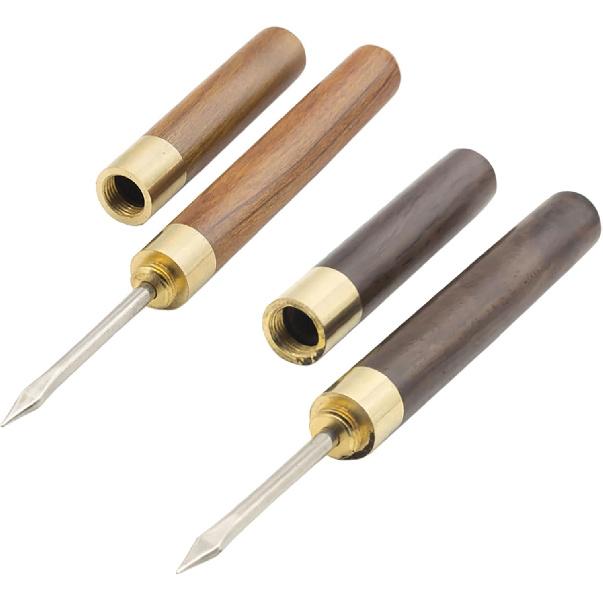 2 Pcs Ice Pick with Wooden Handle and Cover, 5.5 Inch Silver Stainless Steel Ice Crusher for Ice Breaking at Home and Bar (small) small