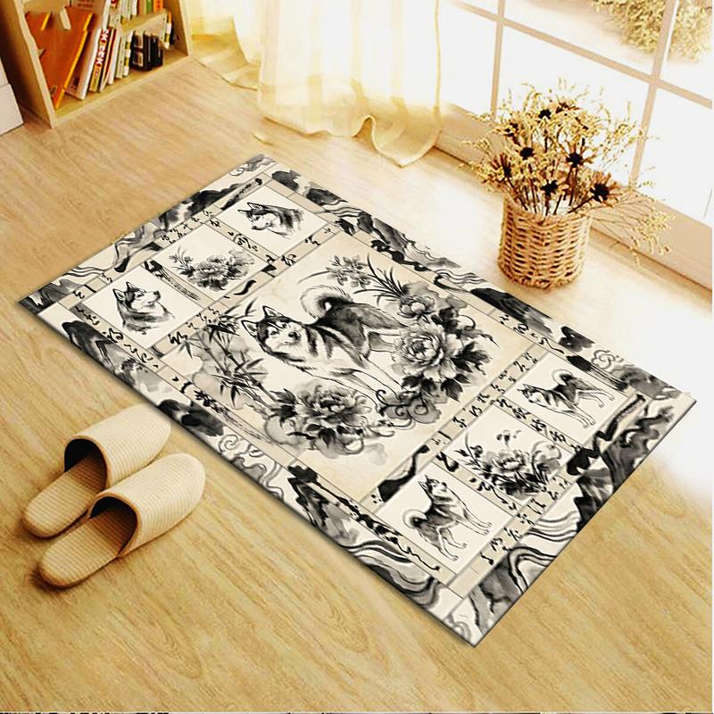 2025 New Husky Dog Carpet Rug for Living Room Bedroom Home Sofa Decoration,Kids play Non-slip Floor Mat58