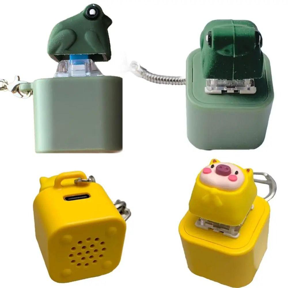 Luminous Keyboard Fidget Keychain ABS Mechanical Keyboard Key Chain  Children Adult