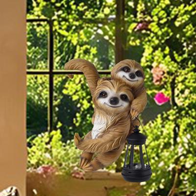 Garten Faultier Statue Solarlicht Hofdekoration Stilvolles Geschenk, Einzigartiges Handwerk Außen Zaun Hängend