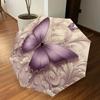 1PC Butterfly Floral Umbrella-8-Rib Reinforced Portable Folding Travel Suitable for All Seasons Outdoor Daily Use-H0385