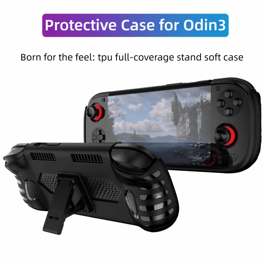 New TPU Handheld Game Console Case with Kickstand Shockproof Protective Cover Anti Slip Ergonomic Host Shell for AYN Odin 3