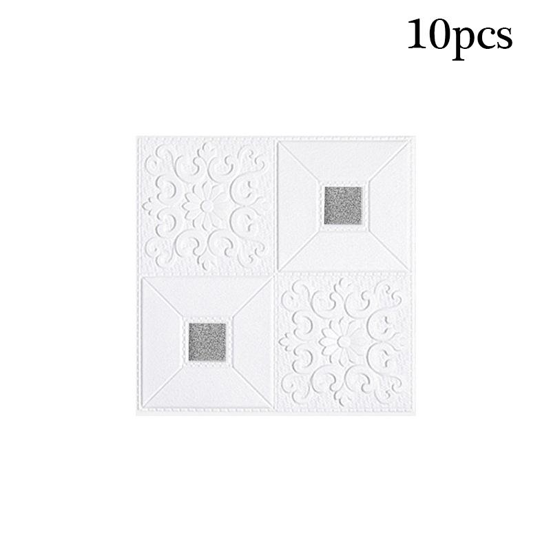 10PCS 3D Tile Brick Wall Sticker Wallpaper Self-adhesive Waterproof Foam Panel