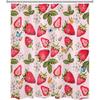 LB Red Strawberry Shower Curtain Blue Butterfly On Flower Shower Curtain Set Green Leaf Summer Fruit Pink Shower Curtains for Bathroom Small