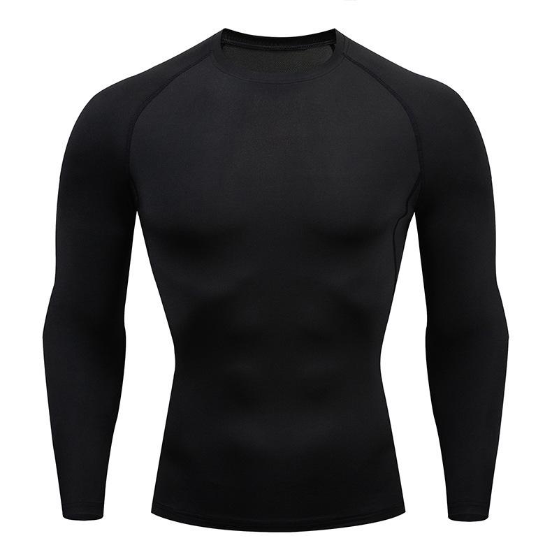 2024 Men's Long-Sleeve Athletic Base Layer: High Elasticity, Quick-Dry, Breathable Tights for Running, Basketball, and Training