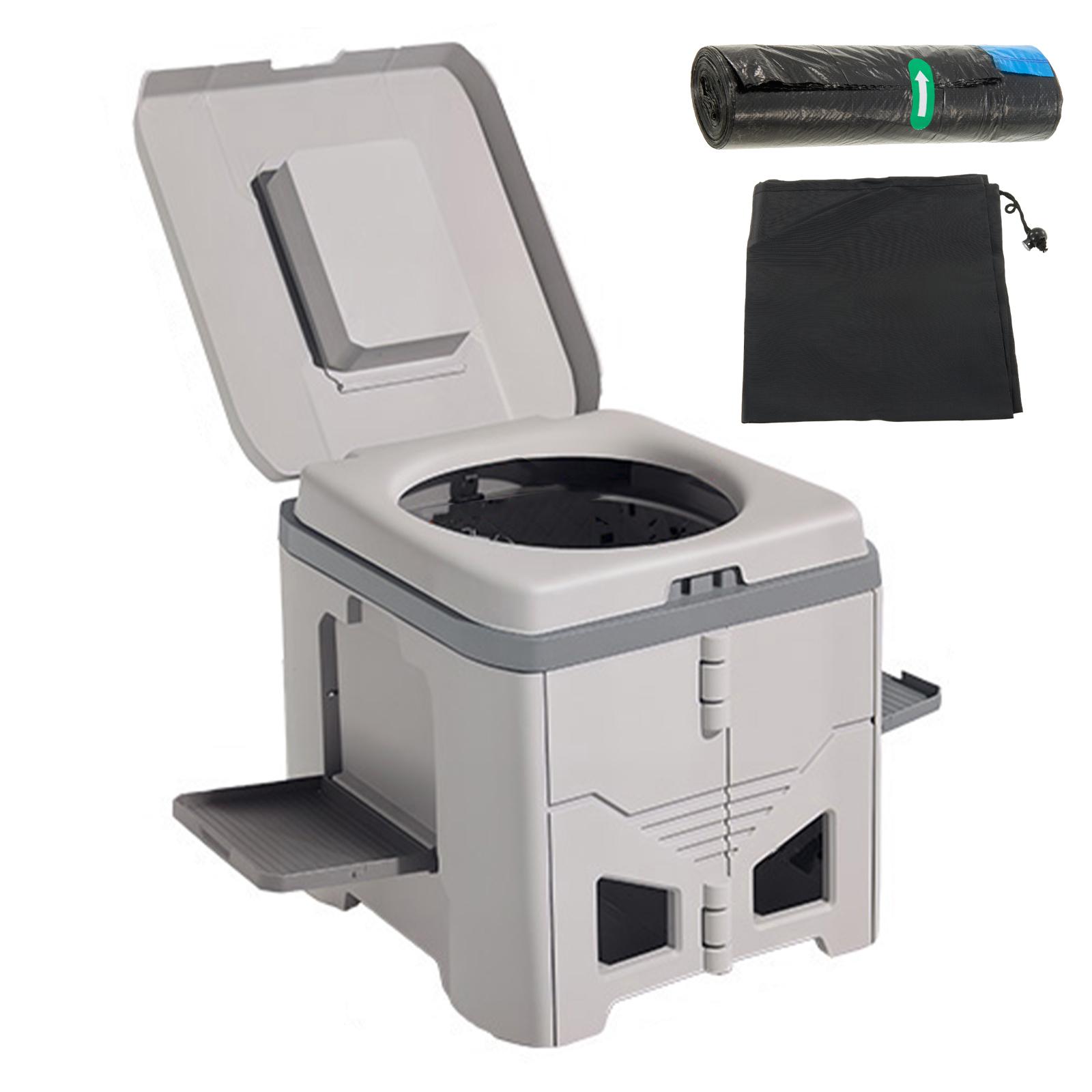 

Portable Toilet w/ Lid and Carry Bag Foldable Travel Potty 150KG Capacity Camping Toilets for Hiking Beach Car Truck RV песчаный