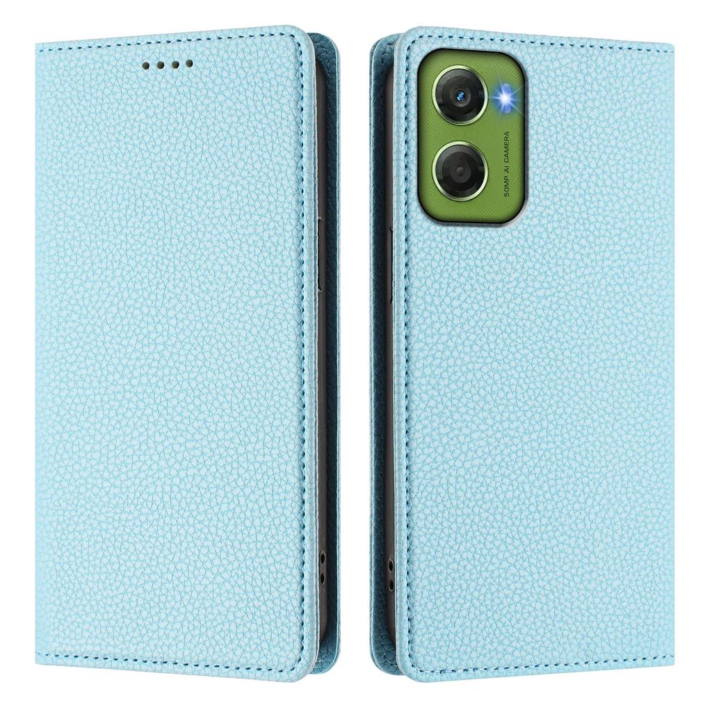 For Motorola Moto G06 4G Wallet Case RFID Blocking Litchi Texture Leather Mobile Cover