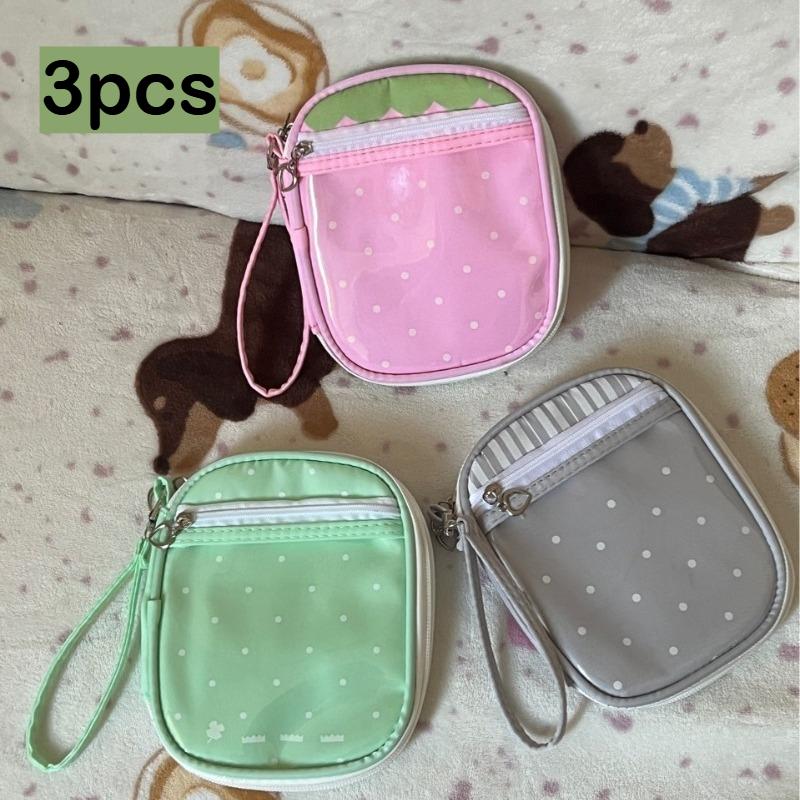 

3pcs Korean Style Polka Dot Strawberry Passport Holders Travel Document Organizer with Lanyards Multifunctional Passport Wallet