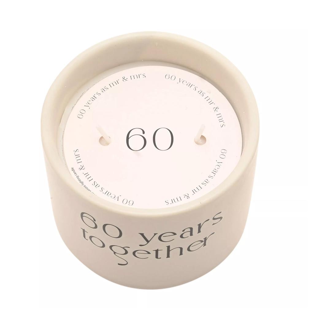 Amore Zweidocht-Kerze - 60 Jahre Zusammen
