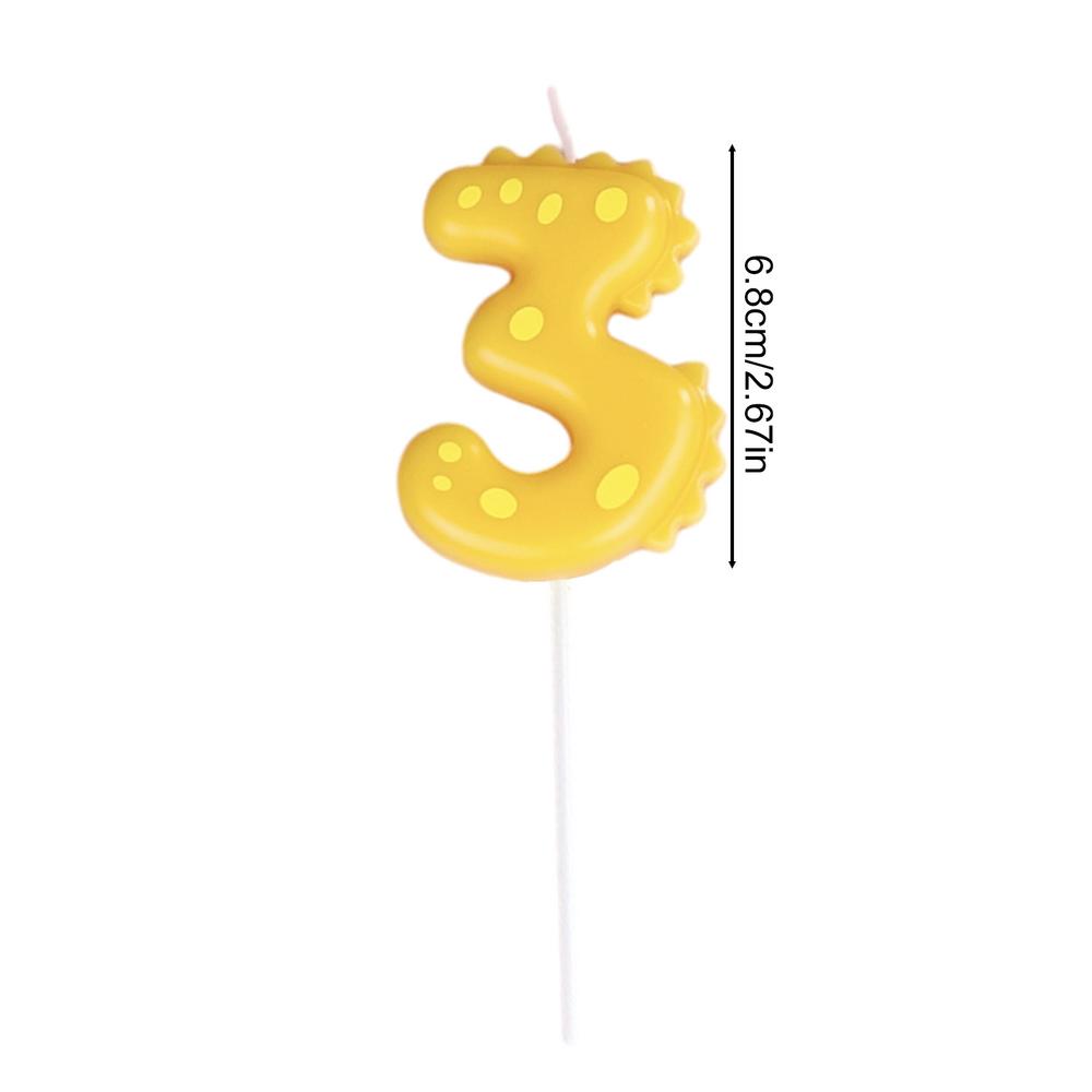 Baby Dinosaur Digital Birthday Candle Smokeless 0-9 Year Old Cute Candy Color Digital Candle Wholesale